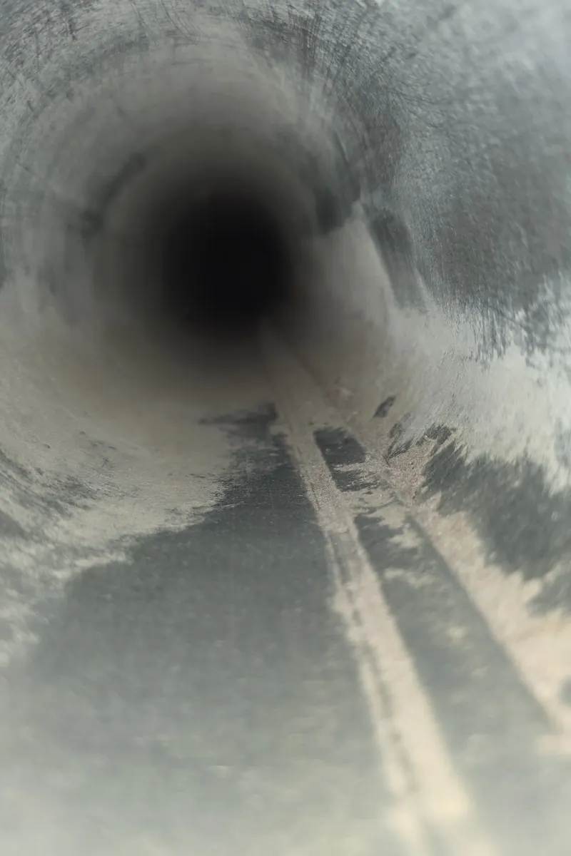 Dryer vent after professional cleaning - completely clear airflow