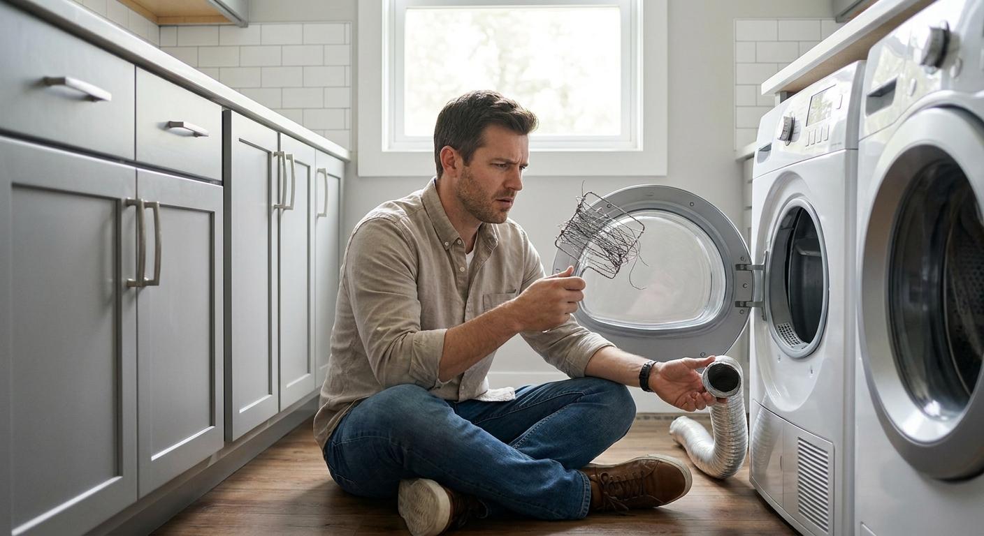 An indoor dryer vent bucket trap
