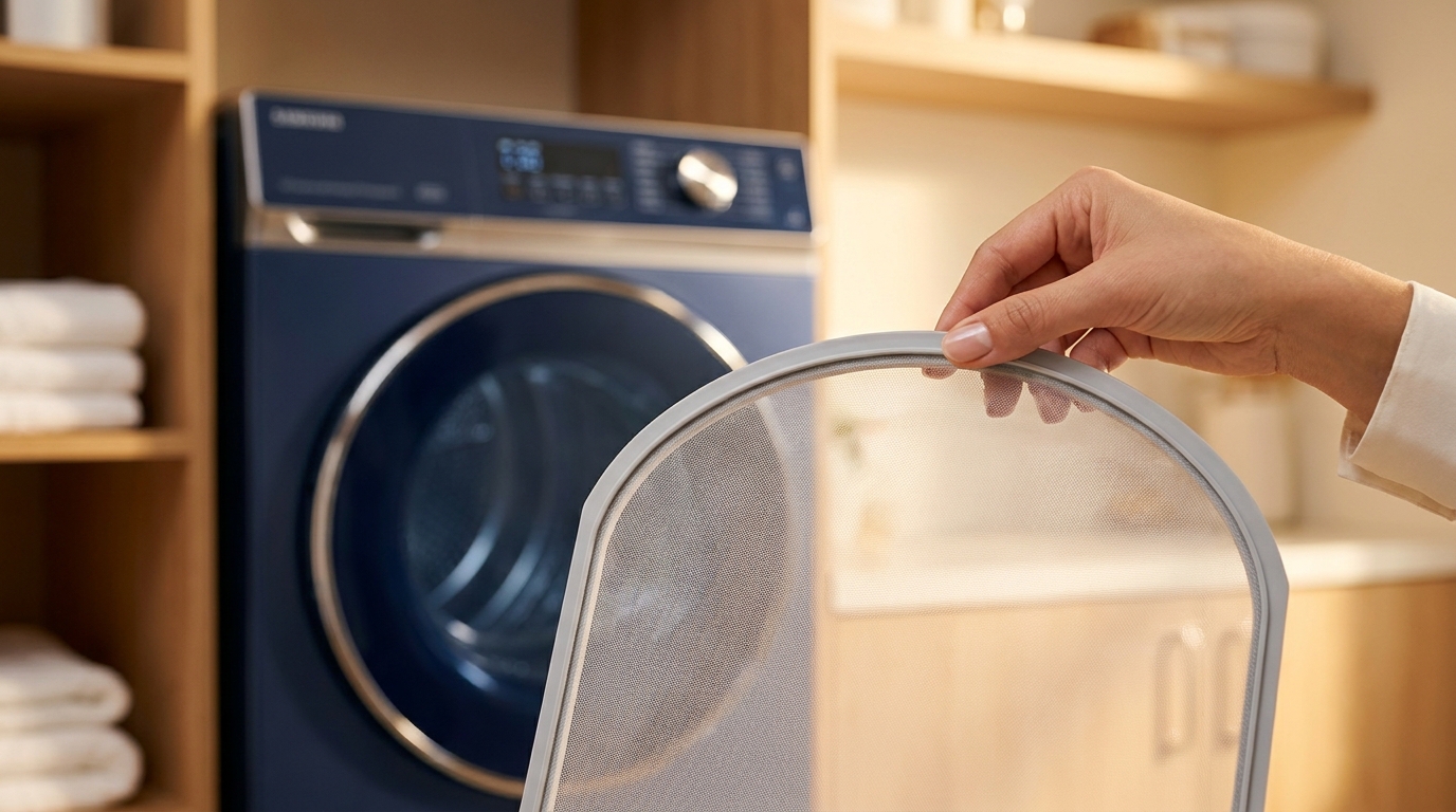 A clean clothes dryer lint screen filter